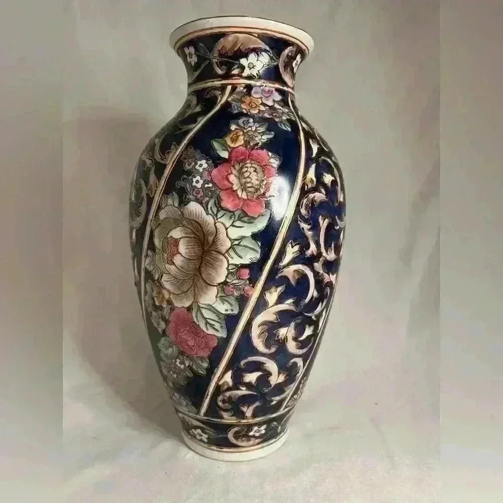 Vtg Large Glazed  ceramic talk vase - Picture 2 of 4